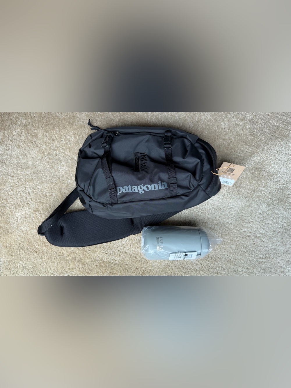 Patagonia Black Sling Bag with Adjustable Strap